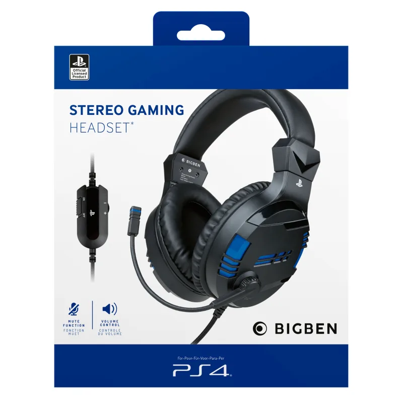 NACON BIGBEN GAMING HEADPHONES WITH MICROPHONE PS4/PS5/PC V3 BLACK/BLUE PS4OFHEADSETV3 4
