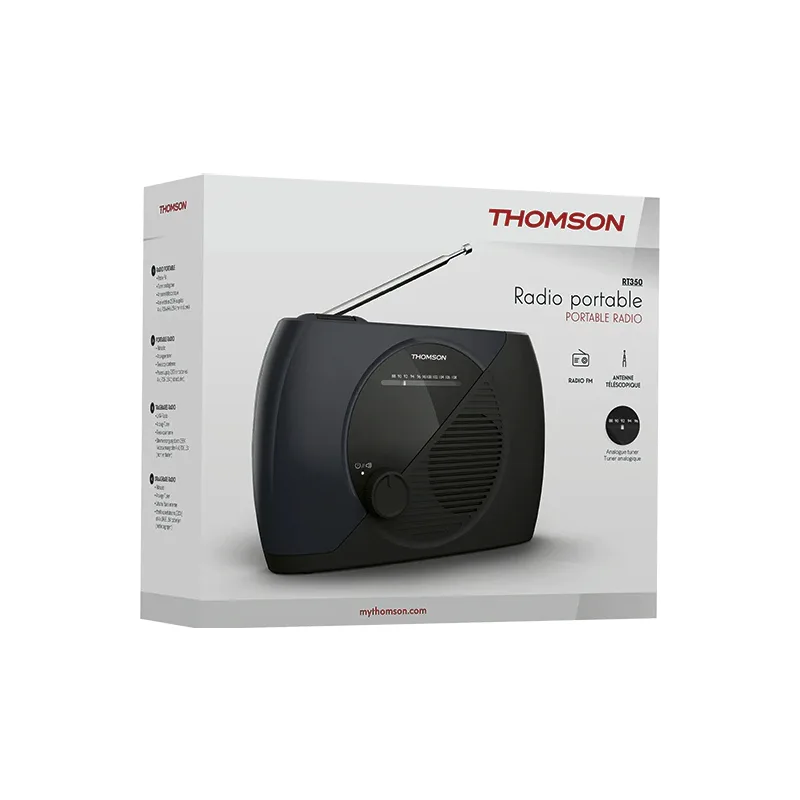THOMSON RADIO FM ANALOGUE POWERED BY ELECTRICITY OR BATTERIES BLACK RT350 4