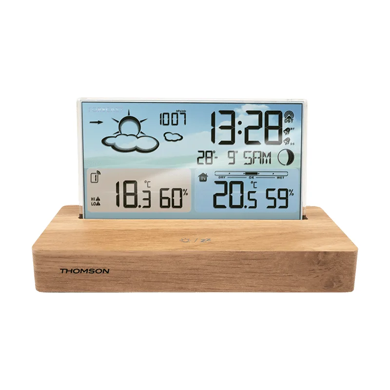 THOMSON THOMSON ALARM-CLOCK + WEATHER STATION AND WIRELESS SENSOR WOOD FINISH CT600