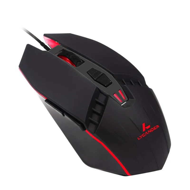 LYCANDER LYCANDER GAMING MOUSE 1.5M USB CABLE WITH 7 BUTTONS BLACK/RED LMC378