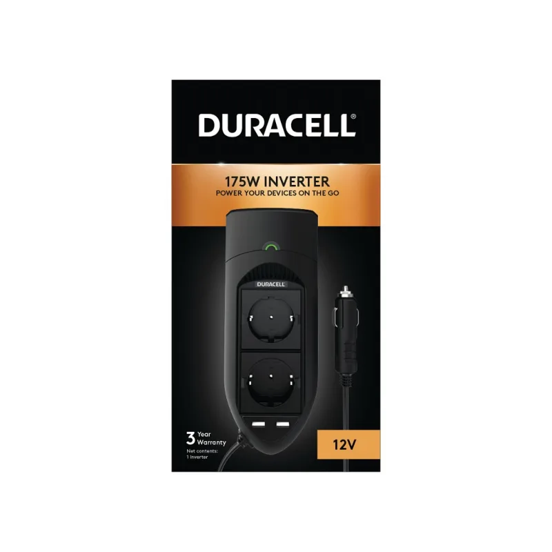 DURACELL DURACELL POWER INVERTER 2X EU SOCKET 175W DRINV15-EU