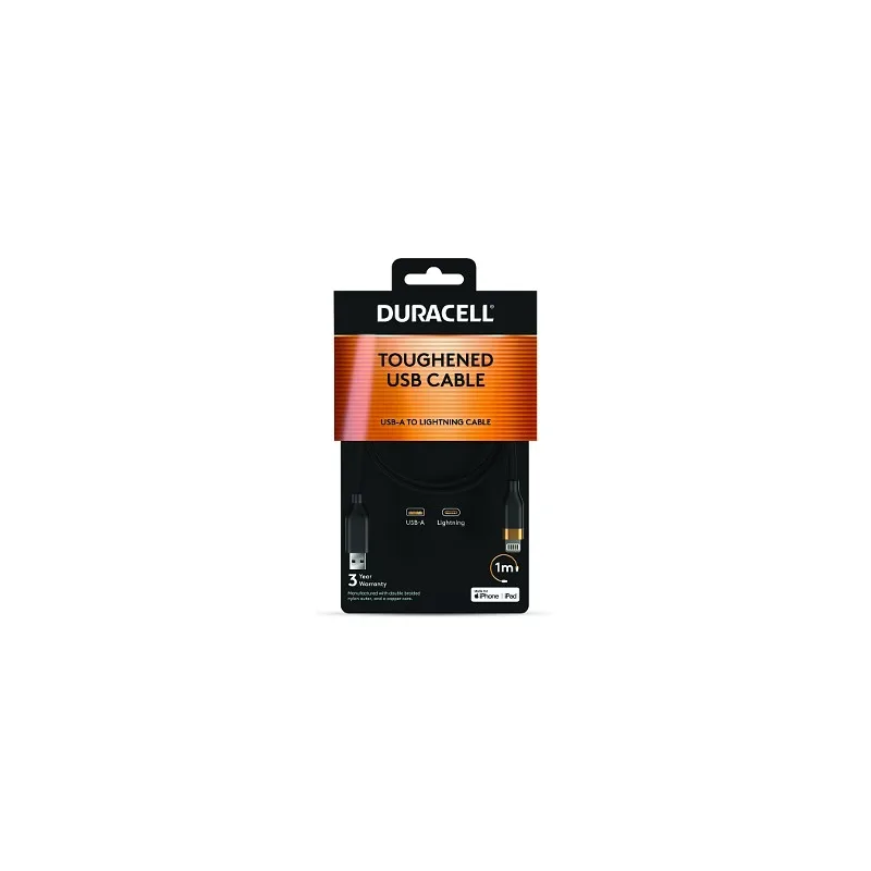 DURACELL CABLE USB-A TO LIGHTNING 15W 1M DRU5012A 2