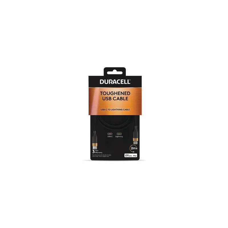 DURACELL CABLE USB-C TO LIGHTNING 30W 2M DRU5024A 2