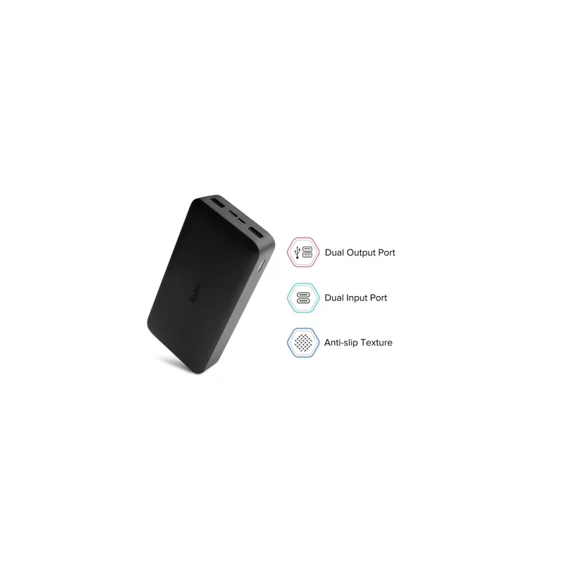 XIAOMI 20000MAH REDMI 18W FAST CHARGE POWER BANK BLACK VXN4304GL 4