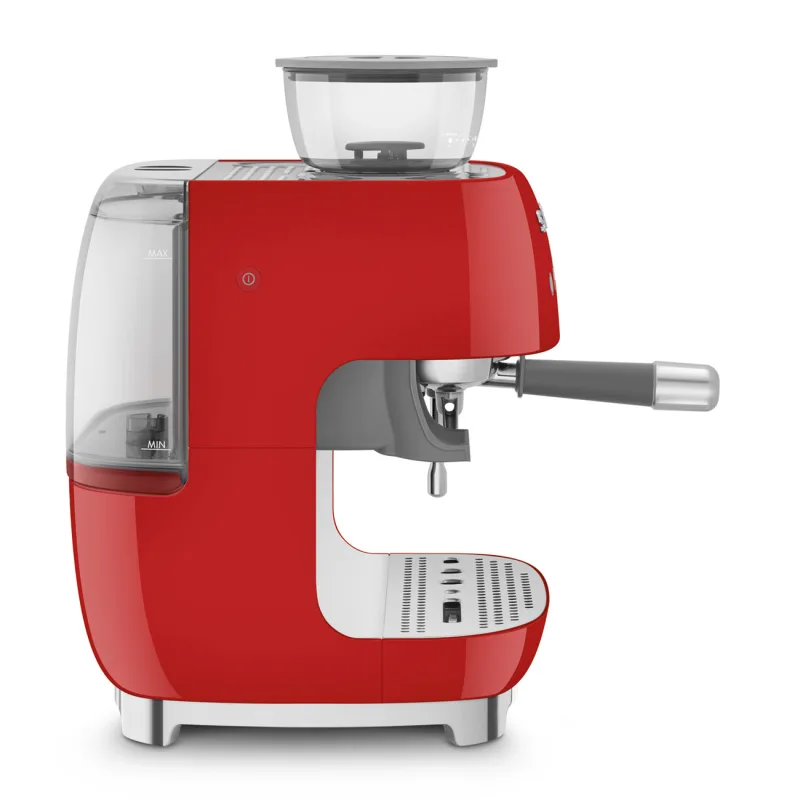 SMEG ESPRESSO MACHINE 50'STYLE WITH INTEGRATED GRINDER RED EGF03RDEU 3
