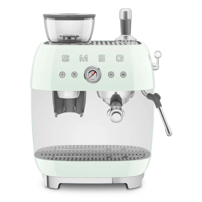 SMEG SMEG COFFEE MACHINE ESPRESSO MANUAL RETRO-STYLE PASTEL GREEN EGF03PGEU