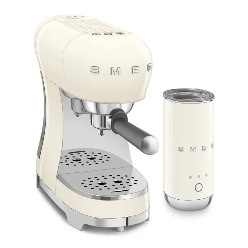 SMEG ESPRESSO COFFEE MACHINE 50'STYLE CREAM ECF12CREU + MFF02 3