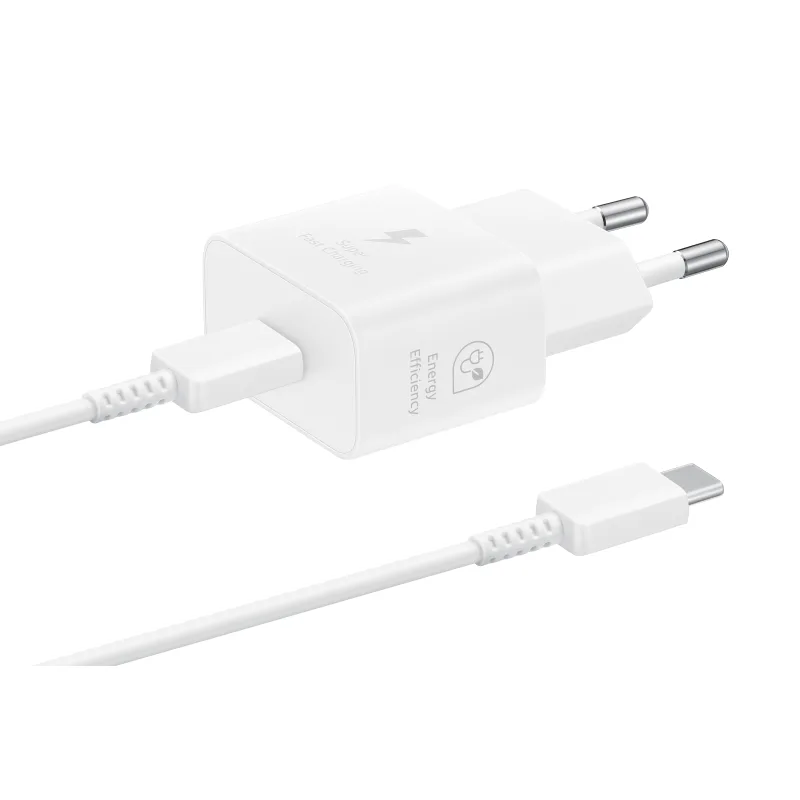 SAMSUNG POWER WALL CHARGER 25W USB-C WHITE + CABLE USB-C TO USB-C WHITE EP-T2510XWEGEU 4