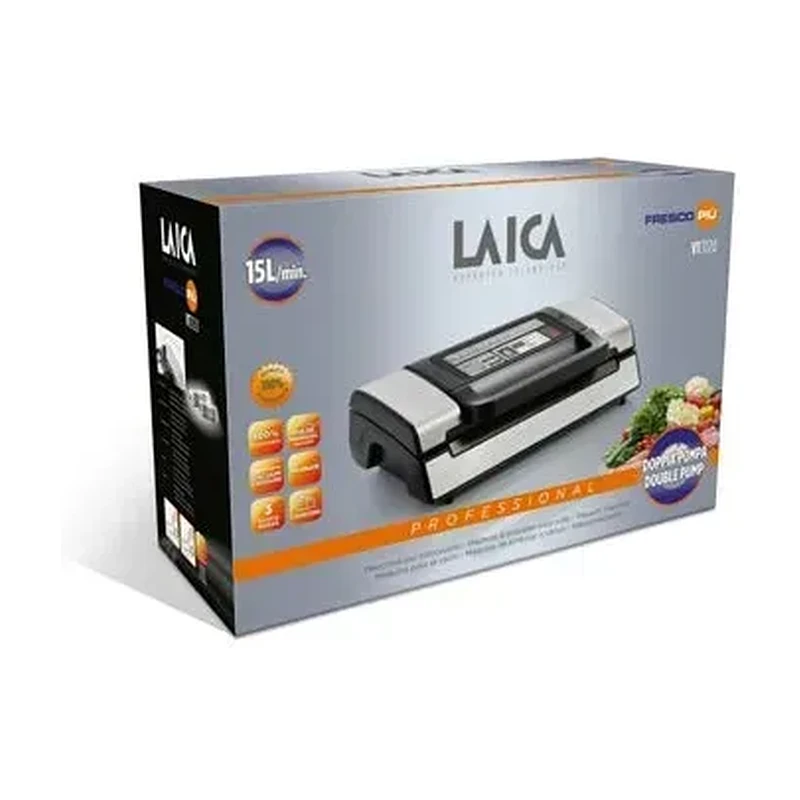 LAICA VACUUM MACHINE 20 L/MIN DOUBLE PUMP BLACK-SILVER VT31200 5